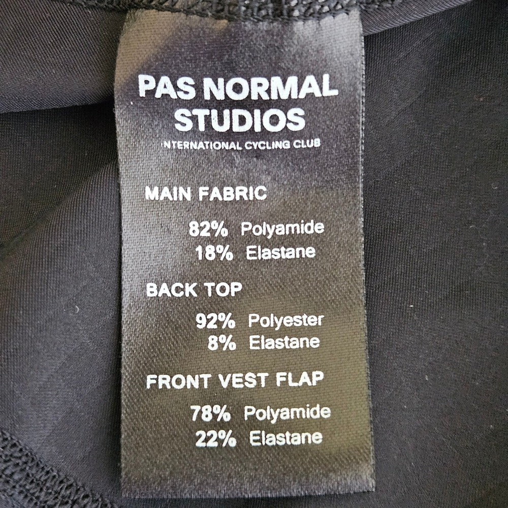 Pas Normal Studios Mechanism Bib Shorts Men XL Black Padded Cycling Italy FLAW - Picture 6 of 16